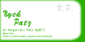 nyek patz business card